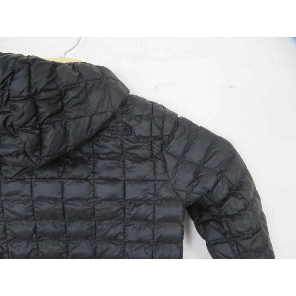 The North Face ThermoBall Jacket Boys 10/12 Medium Black Hooded Puffer Winter